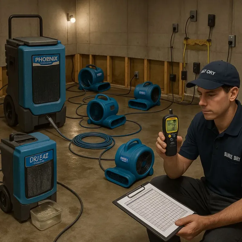Structural Drying and Dehumidification process in Florence, WI